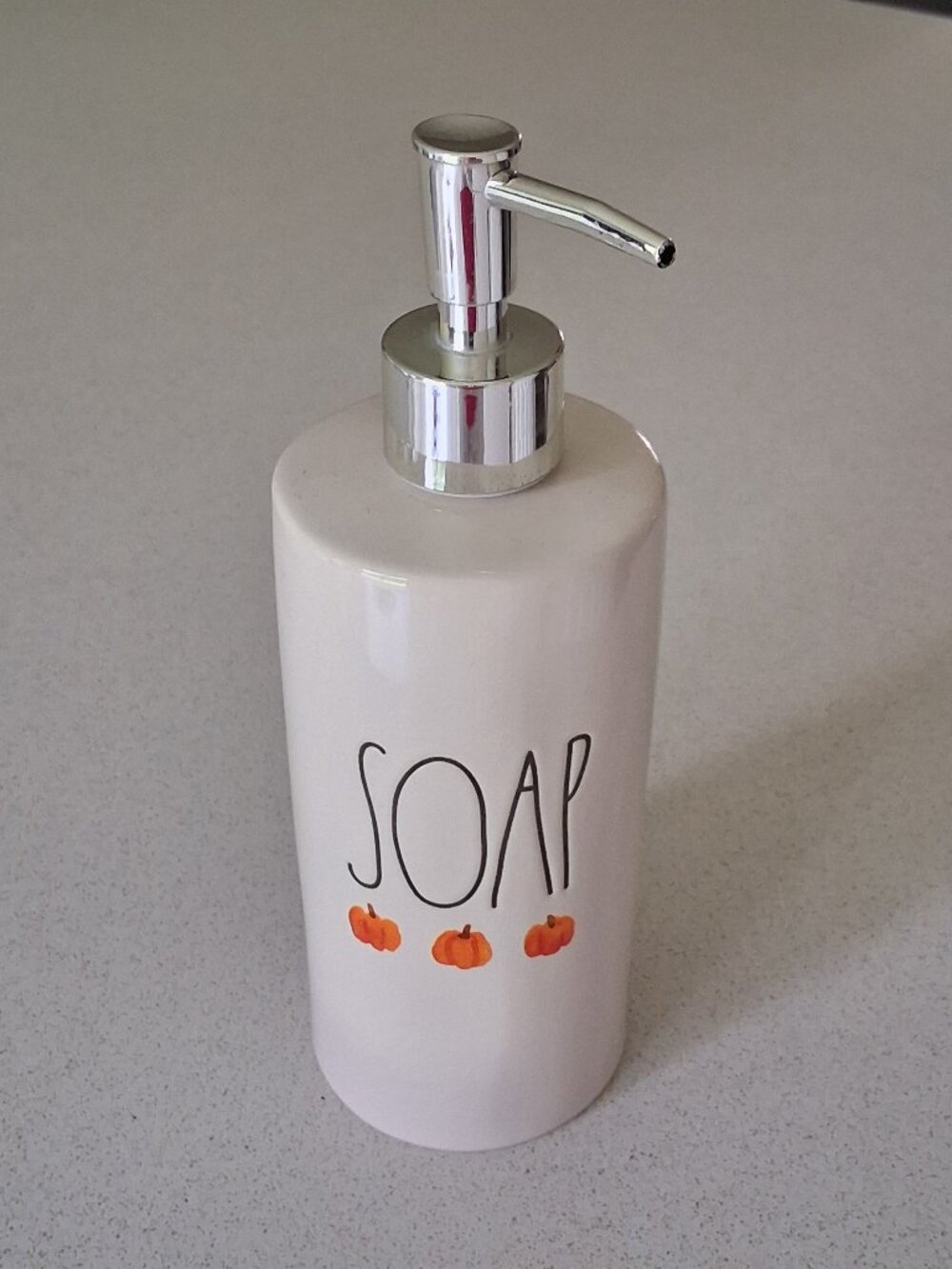 Rae Dunn Fall Pumpkins Ceramic Soap Pump Dispenser - Picture 2 of 13